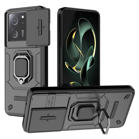 Puzdro pre Xiaomi 13T / 13T Pro, KickStand Camera Lens, čierne