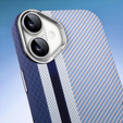 Puzdro pre iPhone 16, Carbon Fiber MagSafe, modré
