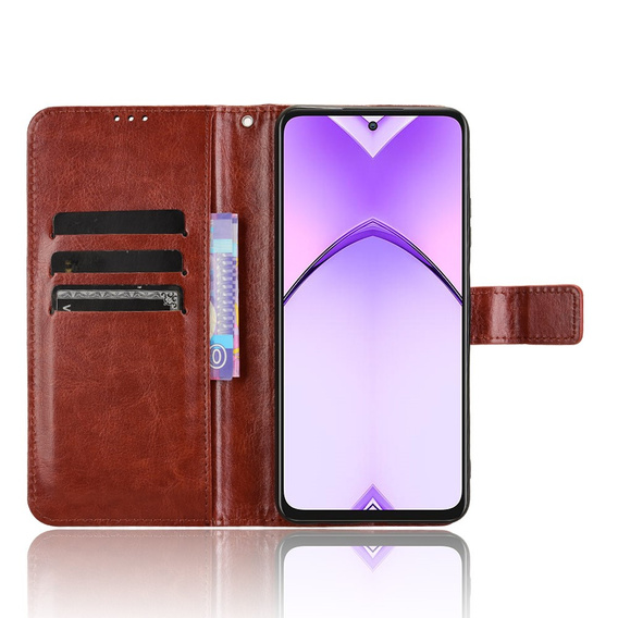 Klapkové puzdro pre Oppo A80, Crazy Horse Wallet, hnedé