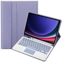 Puzdro + klávesnica Samsung Galaxy Tab S9, Leather Pen Slot TouchPad, fialové
