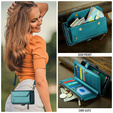 Puzdro CASEME pre Samsung Galaxy S25 FE, RFID Leather Wallet, s popruhom cez rameno, zelený