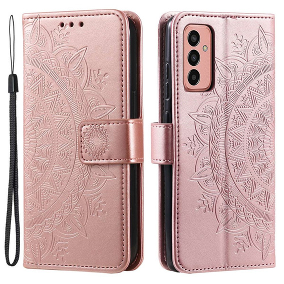 Klapkové puzdro pre Samsung Galaxy A14 4G/5G, Mandala, ružové rose gold