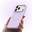 Silikónové puzdro pre iPhone 17 Pro Max, pre MagSafe, proti nárazom, fialové