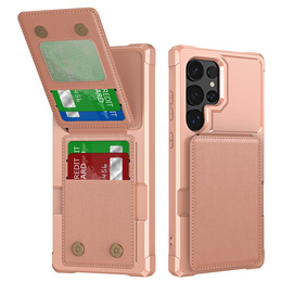 Puzdro pre Samsung Galaxy S25 Ultra, Card Holder Kickstand, ružové