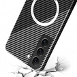 Obal na mobil pre Samsung Galaxy S22, Magsafe Slim Carbon, čierna / sivá