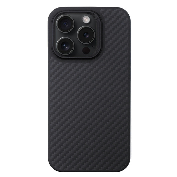 Puzdro pre iPhone 15 Pro, Aramid Fiber Cover, čierne