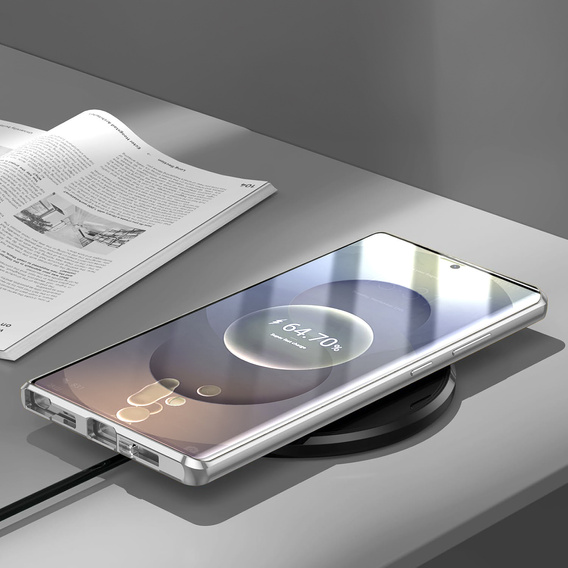 Puzdro pre Samsung Galaxy S25 Ultra, Magnetic Dual Glass, strieborné