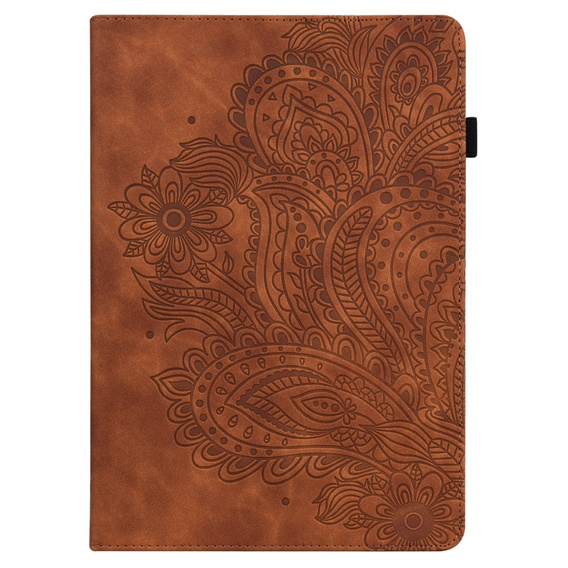 Puzdro s chlopňou pre Xiaomi Redmi Pad SE 11", flower, hnedé
