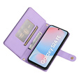 Klapkové puzdro pre Samsung Galaxy S24 FE, Wallet Zipper Pocket, fialové