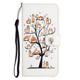 Klapkové puzdro pre Motorola Moto G53 5G / G23 / G13, Wallet, Cat & Tree, biele
