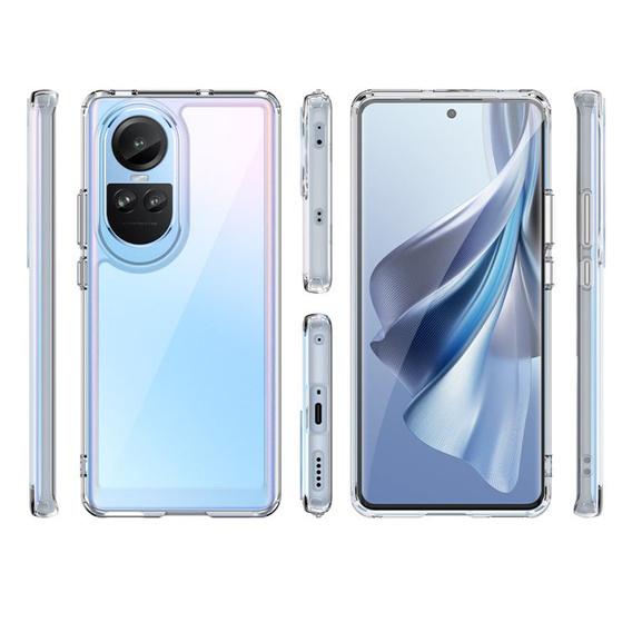 Obal na mobil pre Oppo Reno 10 / 10 Pro, Fusion Hybrid, priehľadné