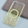 Puzdro pre Samsung Galaxy S24, Glittery, pre MagSafe, žlté