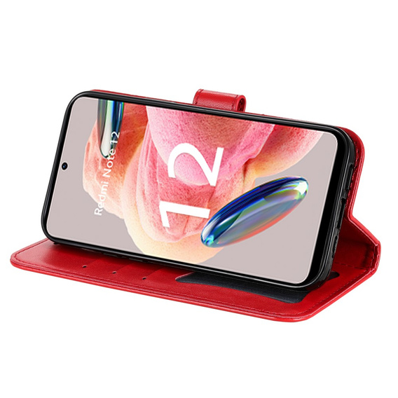 Klapkové puzdro pre Xiaomi Redmi Note 12 4G, Mandala Flower, červené