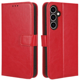Klapkové puzdro pre Samsung Galaxy A26, Crazy Horse Wallet, červené
