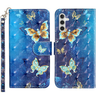 Klapkové puzdro pre Samsung Galaxy A35 5G, Wallet, Butterflies modré