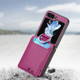 Puzdro pre Samsung Galaxy Z Flip6 5G, Card Slot Ring Case, fialové