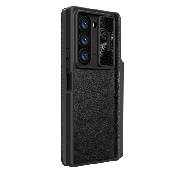 Flipové puzdro NILLKIN pre Samsung Galaxy Z Fold6 5G, CamShield Qin Pro, kožené, čierne