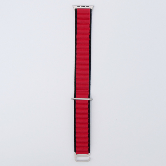 Nylonový remienok pre Apple Watch 1/2/3/4/5/6/7/8/SE/ULTRA 42/44/45/49 mm, čierny / červený