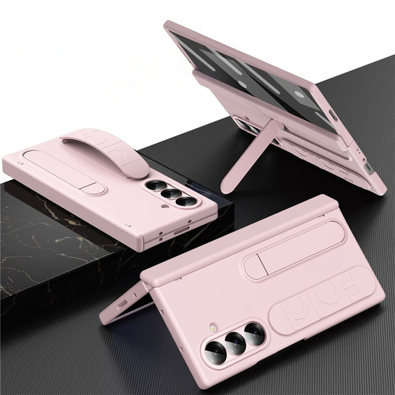 Puzdro s rukoväťou a stojanom - ružové pre Samsung Galaxy Z Fold7
