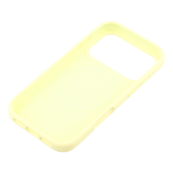 Silikónové puzdro pre iPhone 17 Pro Max, pre MagSafe, proti nárazom, žlté