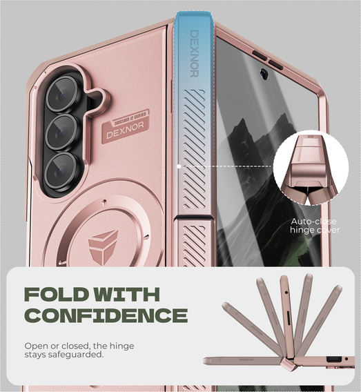 Dexnor Magnetické pancierové puzdro s dvojitými stojanmi pre Samsung Galaxy Z Fold7