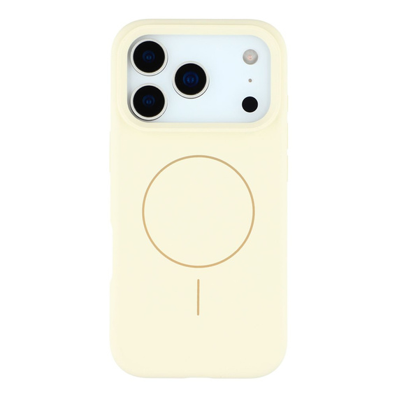 Silikónové puzdro pre iPhone 17 Pro Max - kompatibilné s MagSafe, proti nárazom, béžové