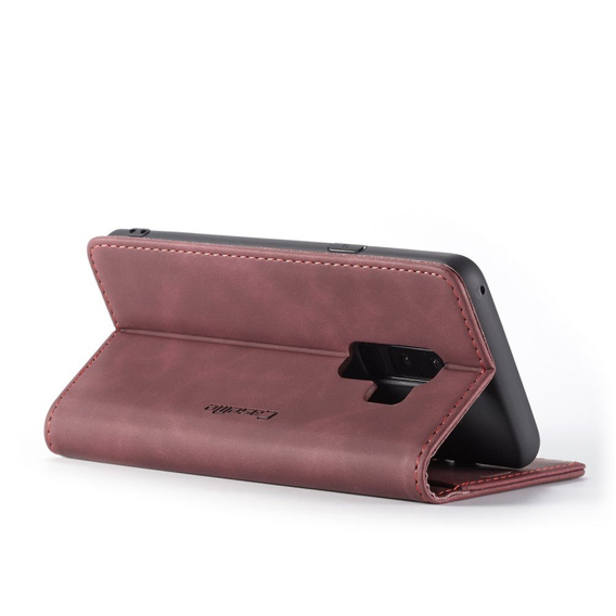 CASEME puzdro pre Samsung Galaxy S9 Plus, Leather Wallet Case, bordové