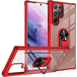 Obal na mobil pre Samsung Galaxy S23 Ultra, Clear Ring, červené