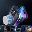 Puzdro pre iPhone 15 Pro Max, pre MagSafe, ERBORD Matt Case, čierny + sklo na displej