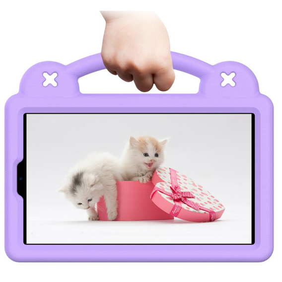 Detské puzdro pre Samsung Galaxy Tab A7 Lite 8.7 T220/T225, Cute Patterns, so stojanom, fialové