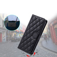 Puzdro s chlopňou pre Samsung Galaxy S25, Rhombus Crossbody Leather, čierne