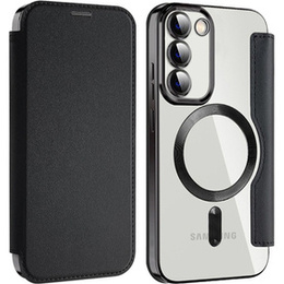 Klapkové puzdro pre Samsung Galaxy S23, Wallet, MagSafe, čierne