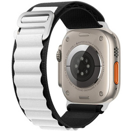 Nylonový remienok pre Apple Watch 1/2/3/4/5/6/7/8/SE/ULTRA 42/44/45/49 mm, čierny / biely