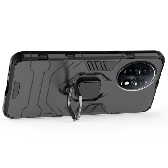 Obal na mobil pre OnePlus 11 5G, Kickstand Ring, čierne