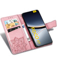 Klapkové puzdro pre Xiaomi Poco F7, Butterfly, ružové rose gold