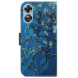 Klapkové puzdro pre Oppo A17, Wallet flowers, modré