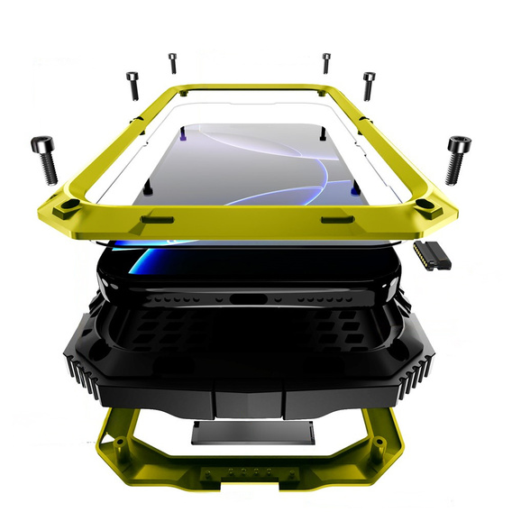 Puzdro R-JUST s podstavcom a integrovaným sklom pre iPhone 17 Pro