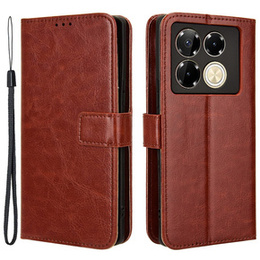 Klapkové puzdro pre Infinix Note 40 Pro Plus, Crazy Horse Wallet, hnedé