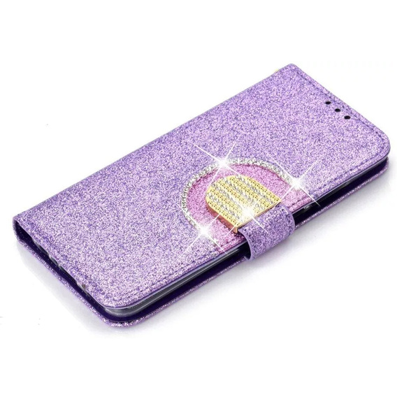 Klapkové puzdro pre Huawei P Smart 2019 / Honor 10 Lite, Glitter Mirror Wallet, fialové