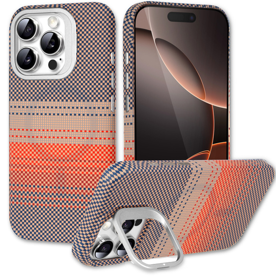 Puzdro pre iPhone 16 Pro, Frame Kickstand, pre MagSafe, Sunset Grey