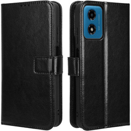 Klapkové puzdro pre Motorola Moto E14, Crazy Horse Wallet, čierne