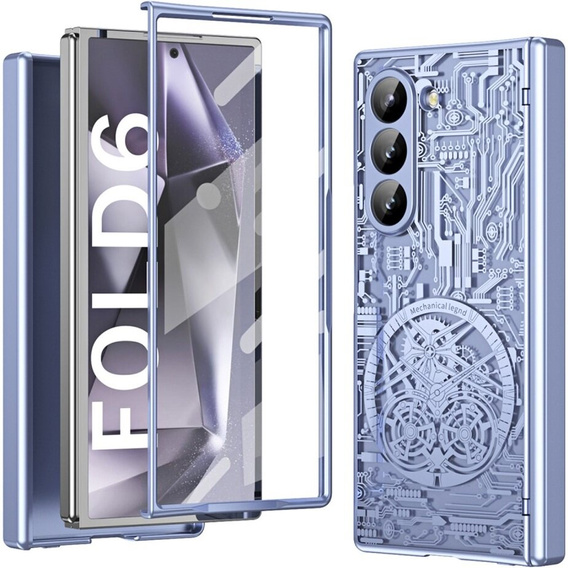 Puzdro pre Samsung Galaxy Z Fold6 5G, Mechanical Legend, modré