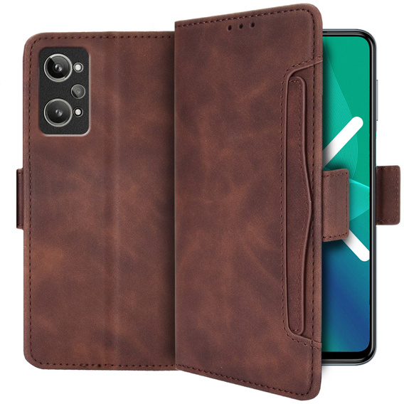 Klapkové puzdro pre Realme GT 2 / Realme GT Neo 2, Card Slot, hnedé