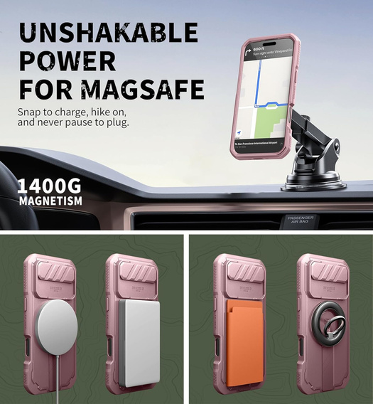 Obrnené puzdro Dexnor so stojanom a spúšťou fotoaparátu, pre MagSafe pre iPhone Air