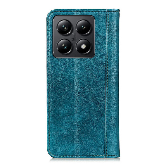 Obal na mobil pre Xiaomi 14T Pro, Wallet Litchi Leather, zelený
