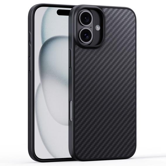 Puzdro pre iPhone 16 Plus, Aramid Fiber Cover, čierne