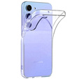 Puzdro pre Samsung Galaxy A25, silikónové s trblietkami, priehľadné + 9H sklo