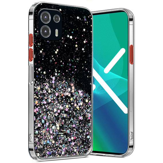 Obal na mobil pre Motorola Edge 20 Lite, Glittery, čierne