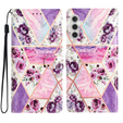 Klapkové puzdro pre Samsung Galaxy A25 5G, Wallet, marble & flowers, ružové + 9H sklo