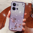 Puzdro pre Infinix Note 30 VIP, Glitter Flower, fialové
